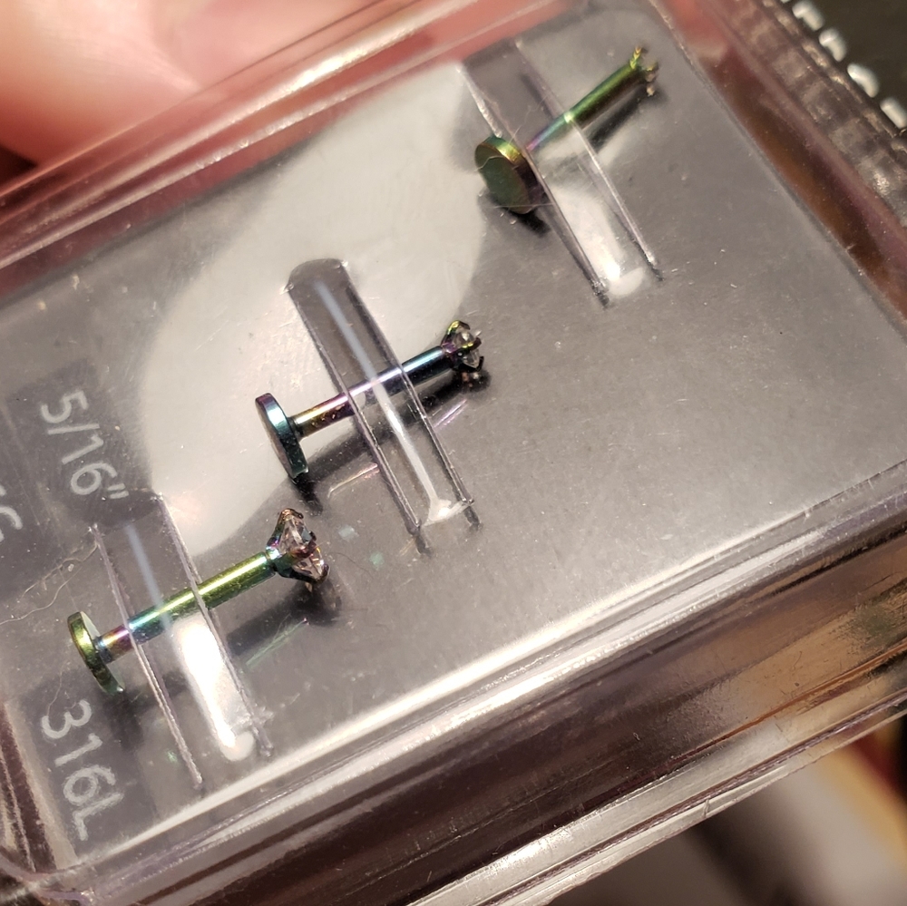 3 Piece Spencers/Hot Topic Professional Grade Labret Studs - Picture 4 of 4